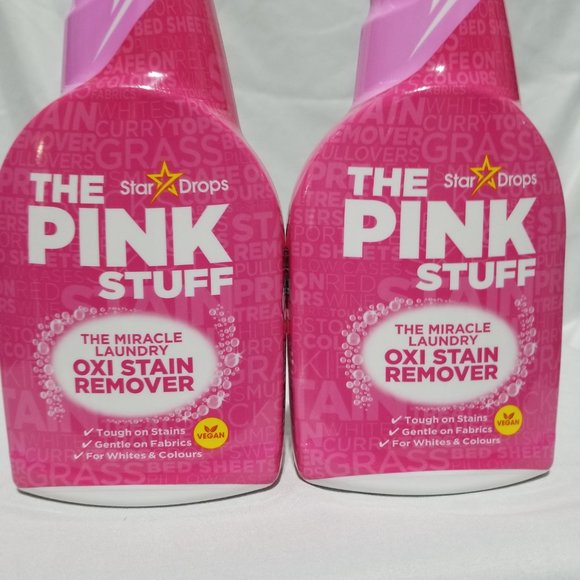2 The Pink Stuff The Miracle Laundry Oxi Stain Remover Spray Bottles Brand New - Picture 2 of 15